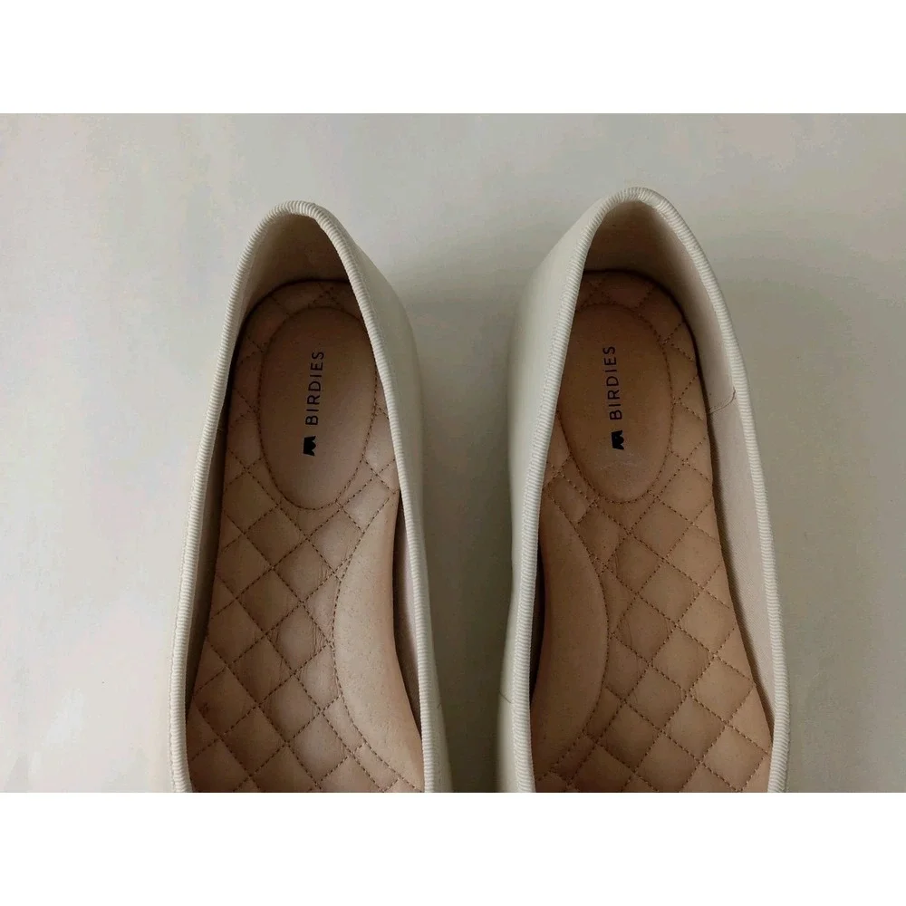 Birdies Womens Size 9 Goldfinch Ecru Off White‎ Pointed Toe Flats Leather